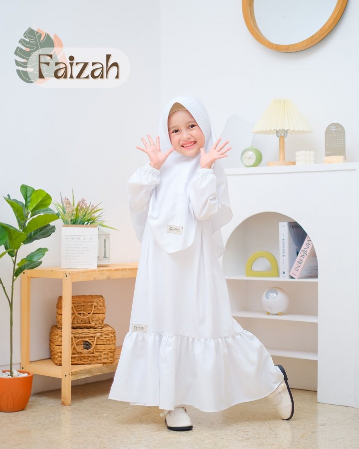 GAMIS FAIZAH WHITE SERIES BY ARRIN