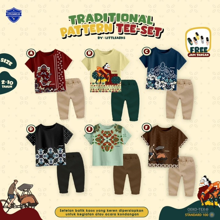 TRADITIONAL PATTERN TEE-SET BY LITTLEARKS